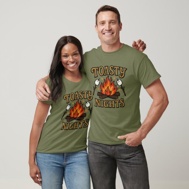 T-shirt Camping Campfire Toasty Nights Adventure Randonnée (Unisexe)