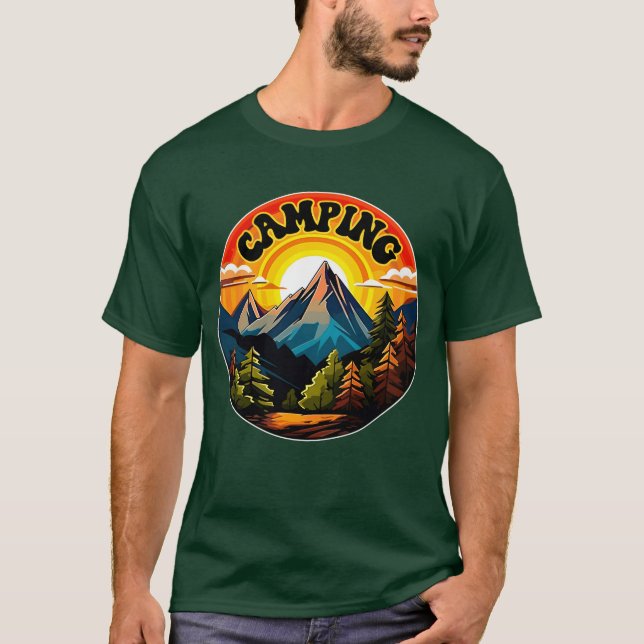T-shirt Camping Camping Design Camp Camping Design Vin ret (Devant)