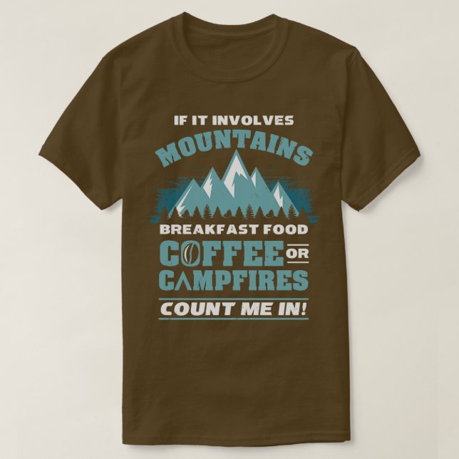 T-shirt Camping Camping Randonnée Café (Design devant)