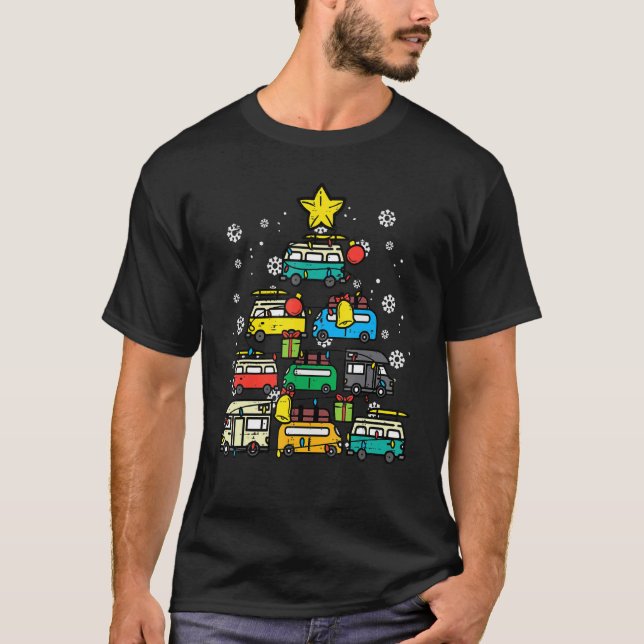 T-shirt Camping Car Christmas Tree Xmas Men Women Dad (Devant)