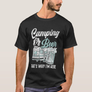 T-shirt Camping Caravane Rétro Bière Camping-Car Remorque