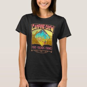 T-shirt Camping Crew Fires Amis Boissons Tente Beach Trave