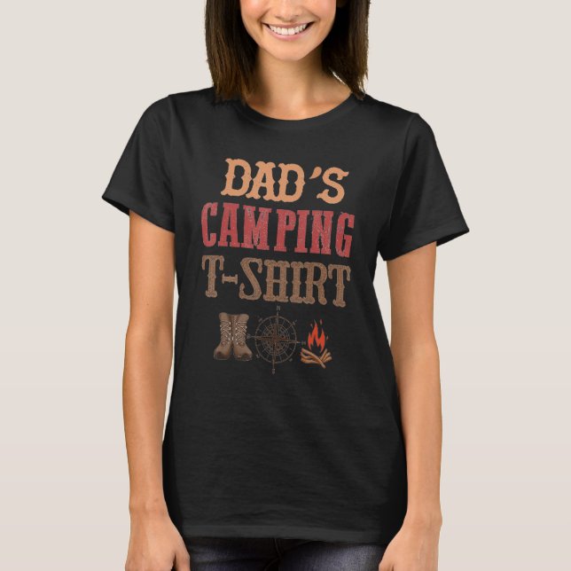 T-shirt Camping Dad Father's Day Funny Hiking Adventure Fi (Devant)