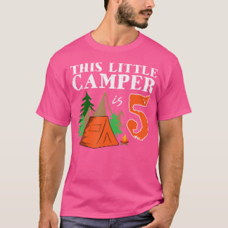 T-shirt Camping d'anniversaire Ce petit campeur a 5 ans