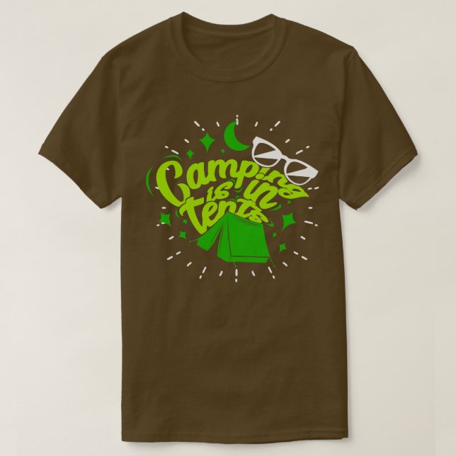 T-shirt Camping Dans Tentes 4 (Design devant)