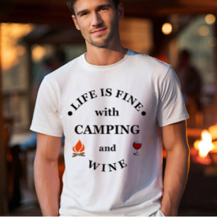 T-shirt Camping de fond et les paroles de vin