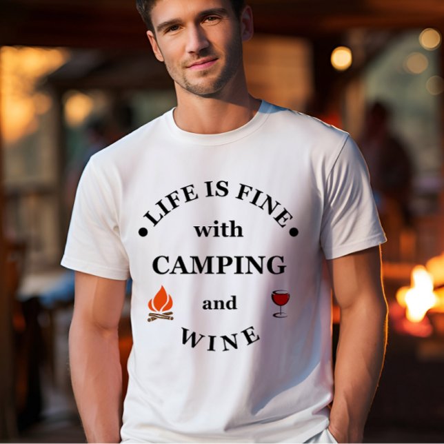 T-shirt Camping de fond et les paroles de vin (Créateur téléchargé)