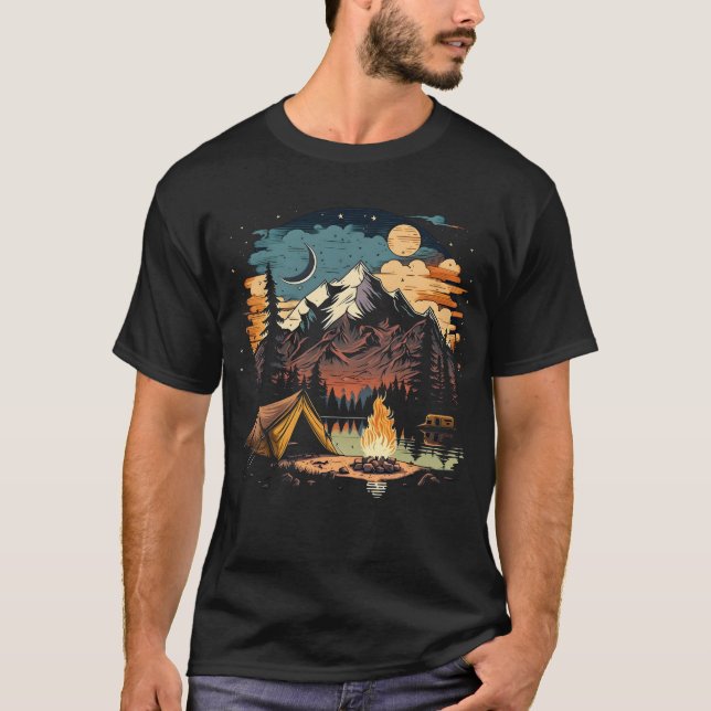 T-shirt Camping de montagne (Devant)