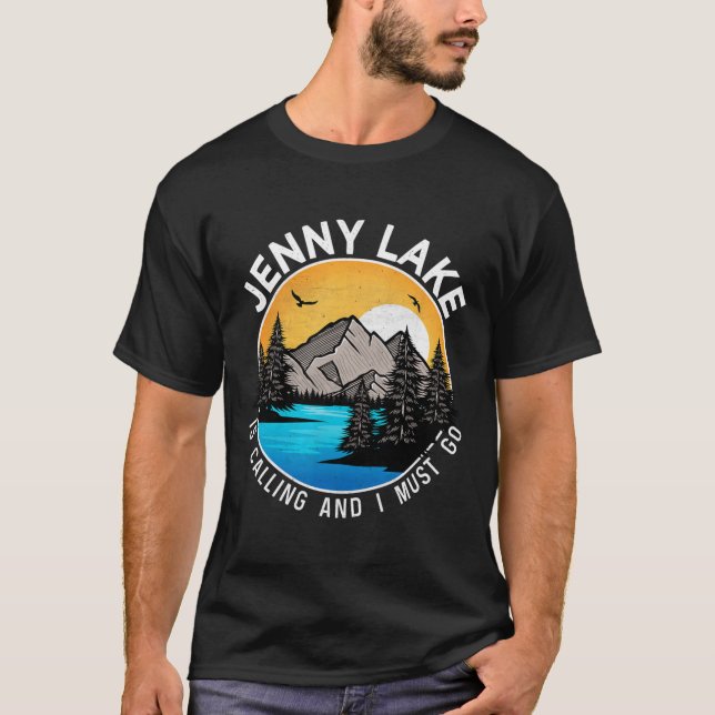 T-shirt Camping de pêche - Lakeview Jenny Lake (Devant)