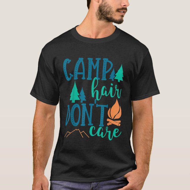 T-shirt Camping d'été Cute Hair Dont Care (Devant)