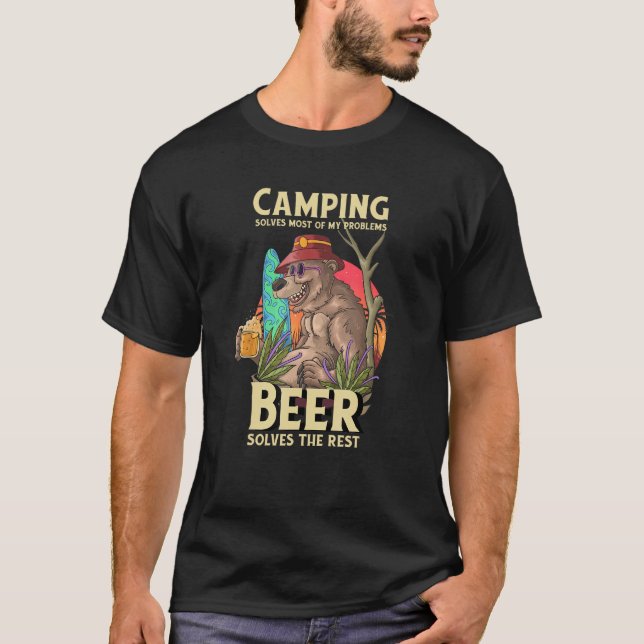 T-shirt Camping D'Été Résoudre La Plupart De Mes Problèmes (Devant)