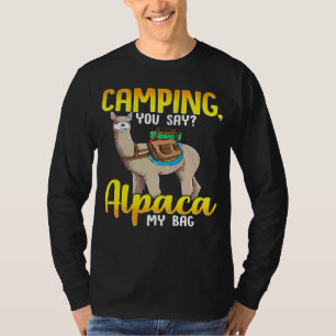 T-shirt Camping, dites Alpaca, mes sacs