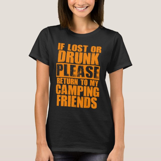 T-shirt Camping Drinking  Cute Camp Beer  Men Women  1 (Devant)
