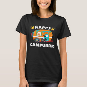 T-shirt Camping drôle avec des chats Kitty pêcheur campeur