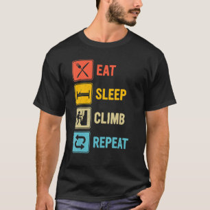 T-shirt Camping Eat Sleep Climat Répéter Été Classique