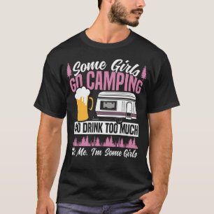 T-shirt Camping en camping-car rétro bière certaines fille