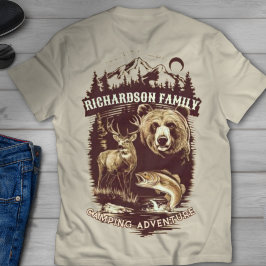 T-shirt Camping en plein air Famille Ajouter Votre Nom Pay