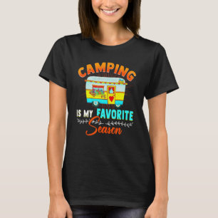 T-shirt Camping Est Ma Saison Favorite Retro Camper Femmes