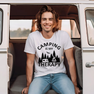T-shirt Camping est ma thérapie drôle slogan de camper