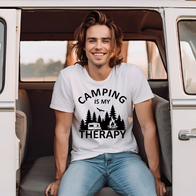 T-shirt Camping est ma thérapie drôle slogan de camper (Créateur téléchargé)