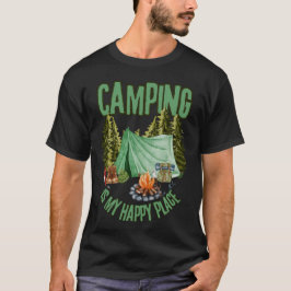 T-shirt Camping est mon endroit heureux - tee camp esthéti