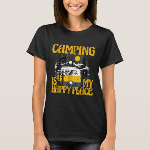 T-shirt Camping Est Mon Happy Place Funny Camper T Vintage