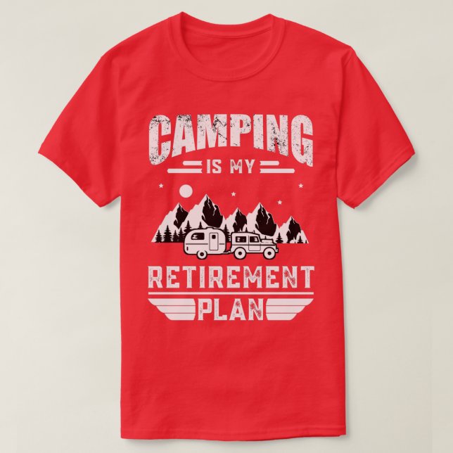 T-shirt Camping est mon plan de retraite Vinta camping été (Design devant)