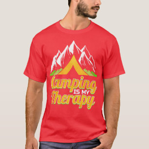 T-shirt Camping Est Mon Thérapie Retro Randonnée Vintage E