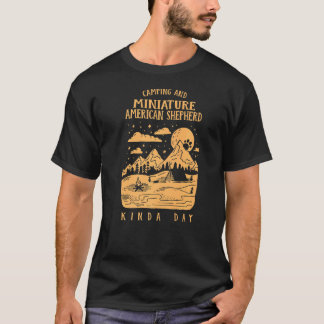 T-shirt Camping Et Miniature Berger Américain Jour Kinda