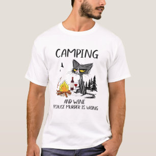 T-shirt Camping Et Vin Parce Que Le Meurtre Est Mal - C Dr