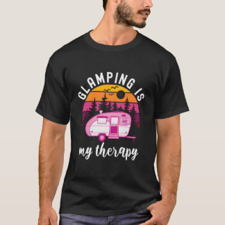 T-shirt Camping familial en plein air Le glamg est ma thér