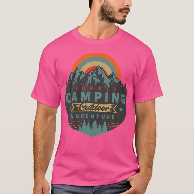 T-shirt Camping Forêt Nature Randonnée Aventure Love Camp  (Devant)