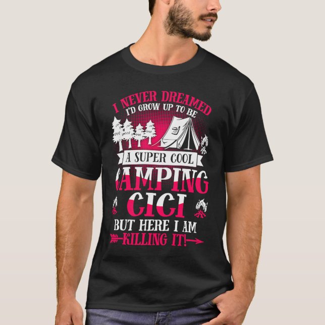 T-shirt Camping Gigi Supper Cool Gigi Summer Holiday (Devant)