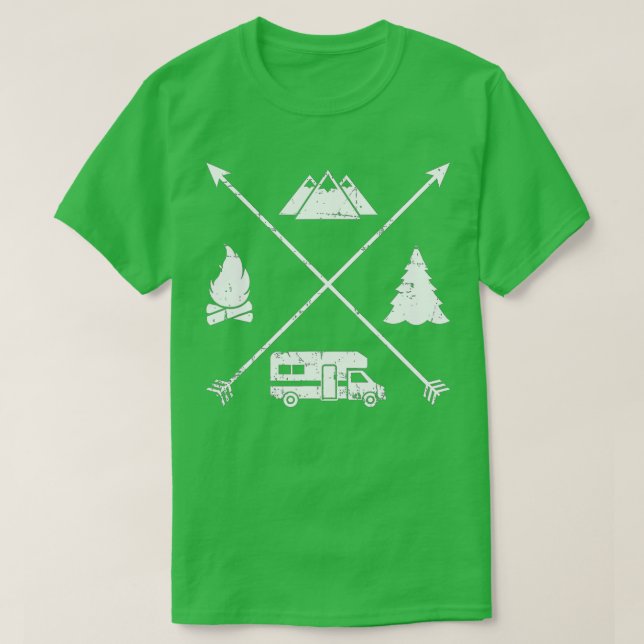 T-shirt Camping hipster RV (Design devant)