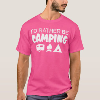 T-shirt Camping I Would Rather Be Camping vintage