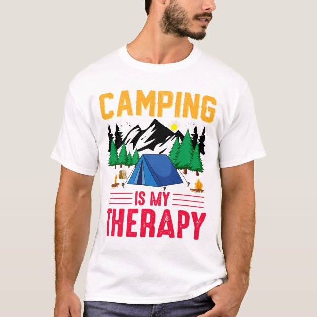T-Shirt Camping is my therapy (Vorderseite)
