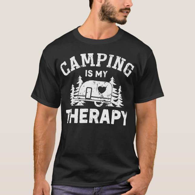 T-shirt Camping Is My Therapy  Funny Camping Men  Women Gi (Devant)