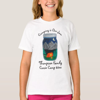 T-shirt Camping is Our Jam Tent and Mountains in Jar