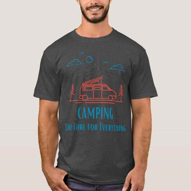 T-shirt Camping is the cure for everything retro (Devant)