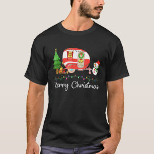 T-shirt Camping Joyeux Noël Camper Snowman