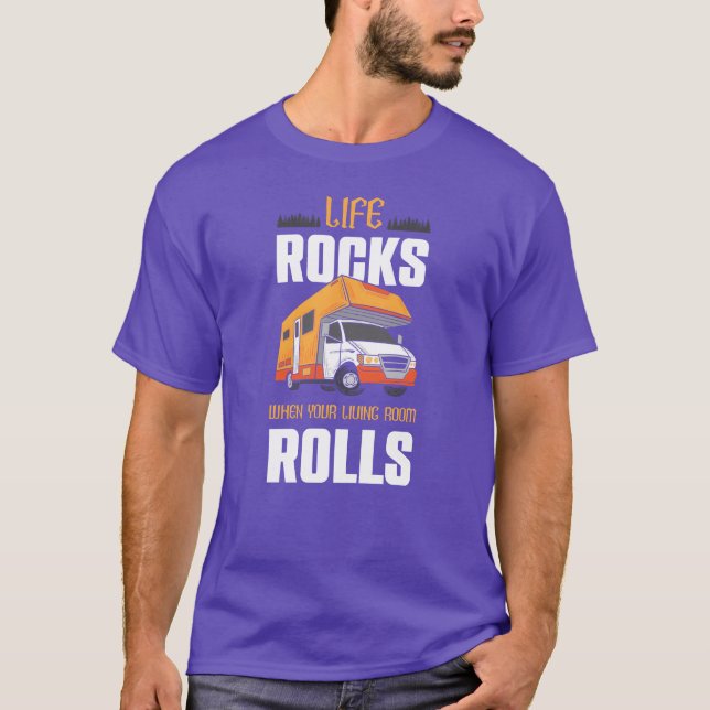 T-shirt Camping Life Rocks RV Camper Motorhome RV Camping  (Devant)