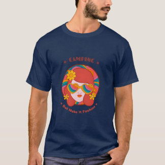 T-shirt Camping mais avec un style de mode glamour camping