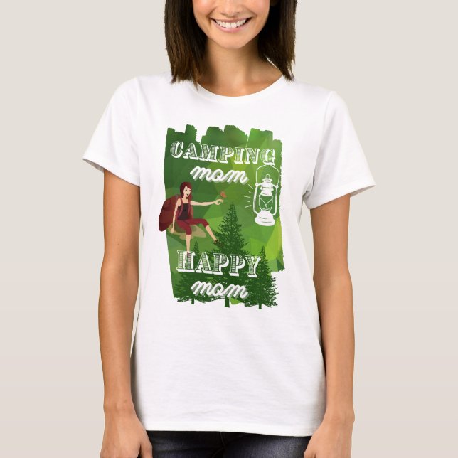 T-shirt Camping maman - maman heureuse, mignonne camping t (Devant)