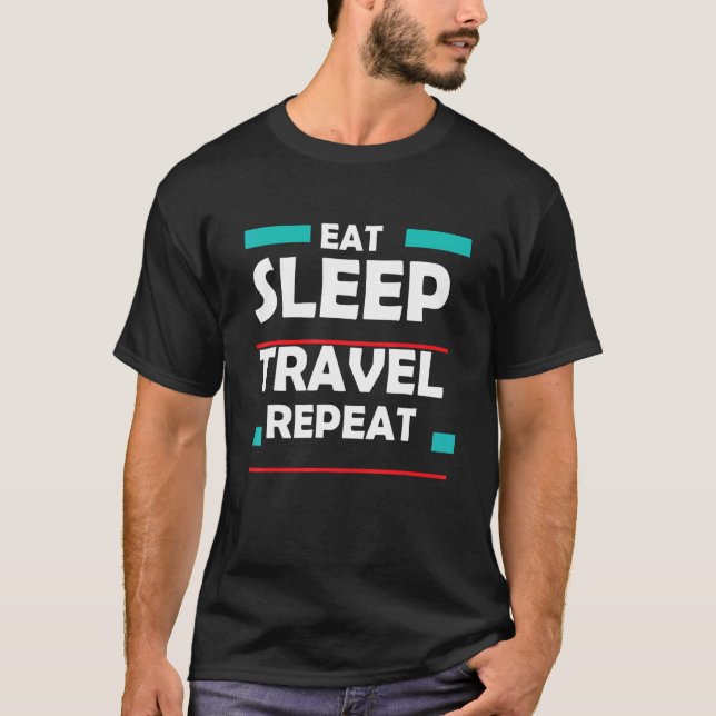 T-shirt Camping Manger Dormir Voyage Répéter Voyager Essen (Devant)