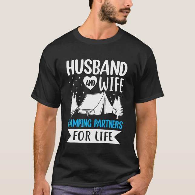 T-shirt Camping maris et femmes partenaires pour la vie Ca (Devant)