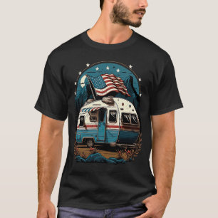 T-shirt Camping Patriotique Et Caravan Adventure USA 6