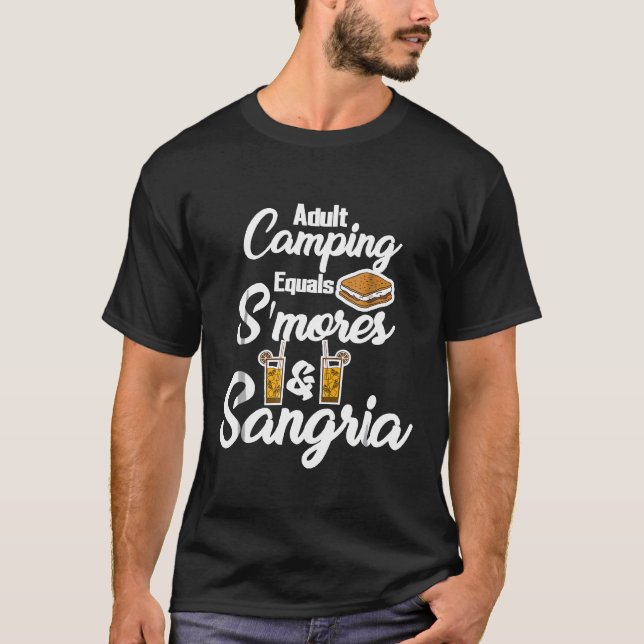 T-shirt Camping pour adultes égale Smores Sangria Drôle (Devant)