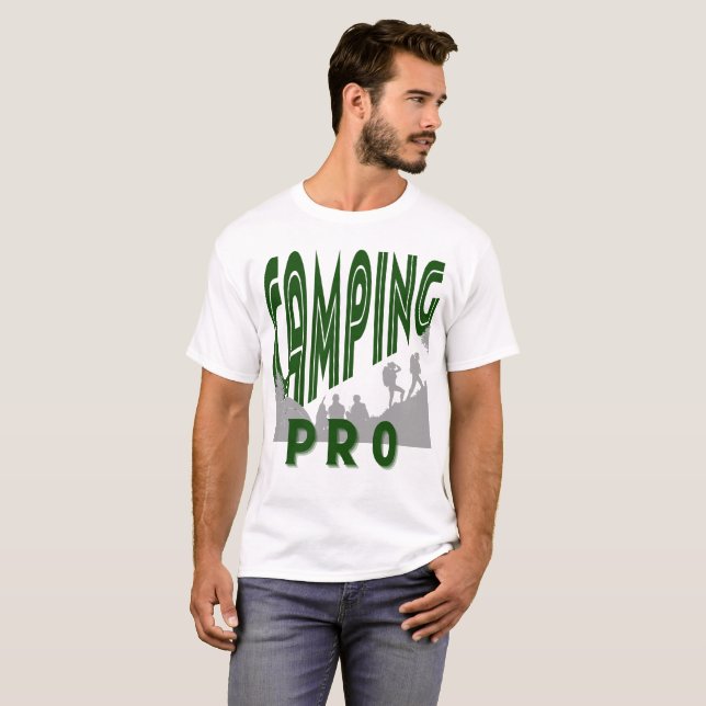 T-shirt Camping pro - professionnel camper masculin (Devant entier)