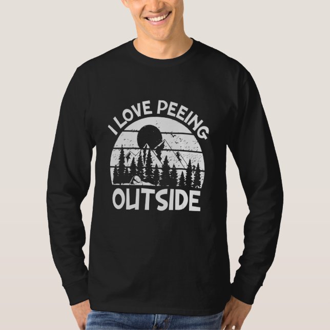 T-shirt Camping Randonnée J'Aime Peeing Extérieur (Devant)