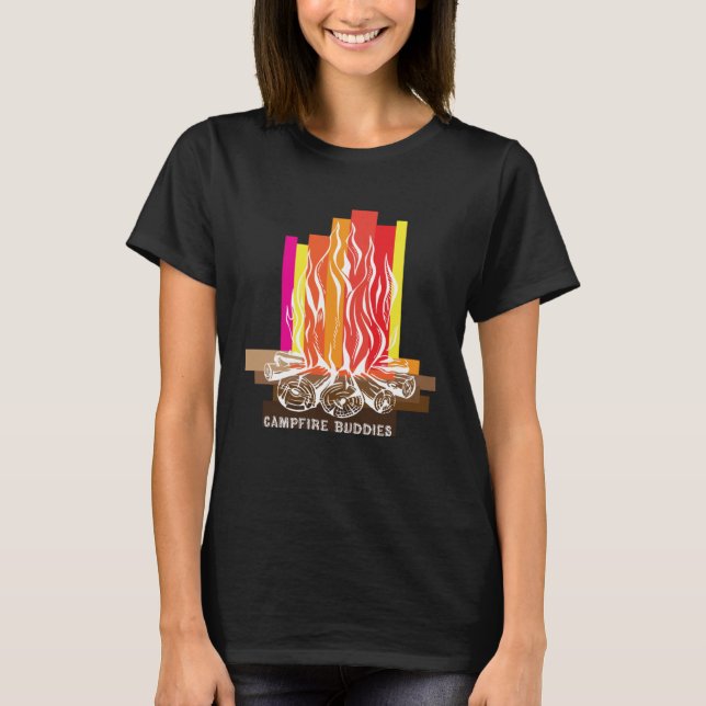 T-shirt Camping Retro Camping Buddies (Devant)
